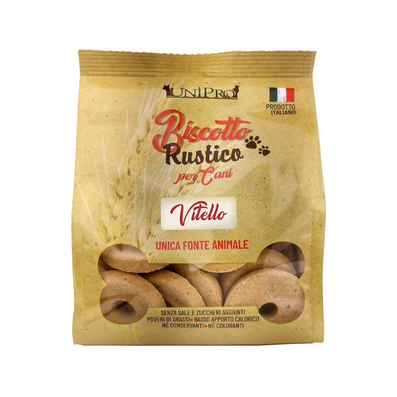 Unipro - Biscotto Rustico pour Chiens al Vitello 300 g (Chien) Unipro - Biscotto Rustico pour Chiens al Vitello 300 g (Chien)
