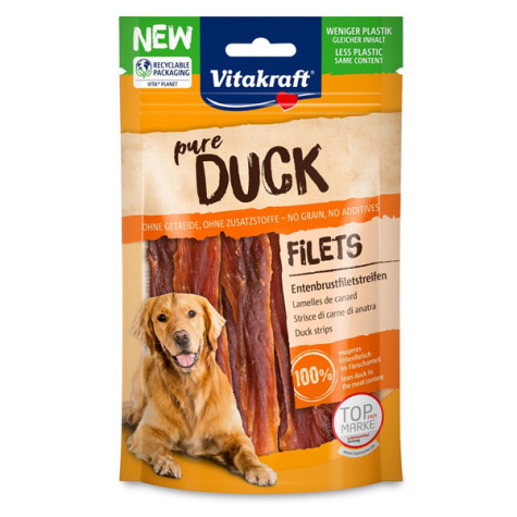 Vitakraft - Dog Snack Pure Duck Strisce di Carne di Anatra - 80GR (Cane) - 