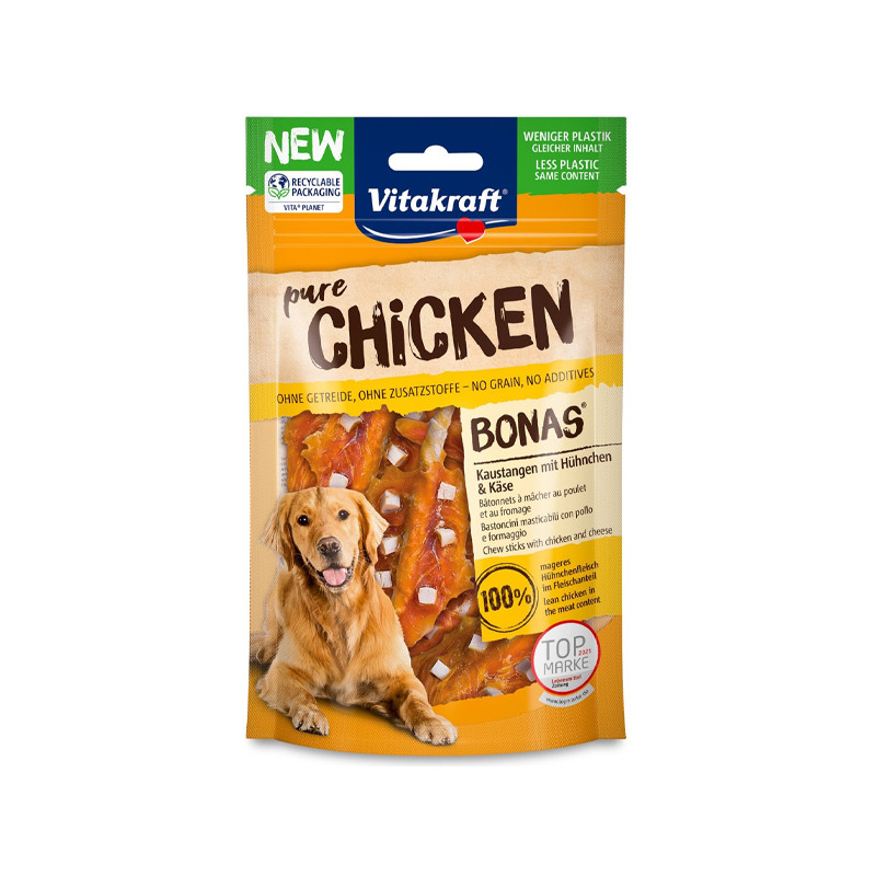 Vitakraft - Dog Snack Chicken Bonas Bastoncini von Huhn mit Käse - 80GR (Hund)