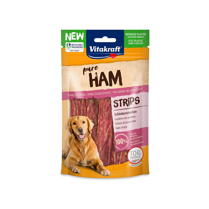Vitakraft - Dog Snack Pure Ham Strisce of Carne of Ham - 80GR (Dog) Vitakraft - Dog Snack Pure Ham Strisce of Carne of Ham - 80GR (Dog)