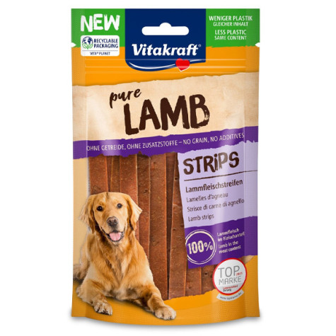 Vitakraft - Dog Snack Pure Lamb Strisce di Carne di Agnello - 80GR (Cane) - 