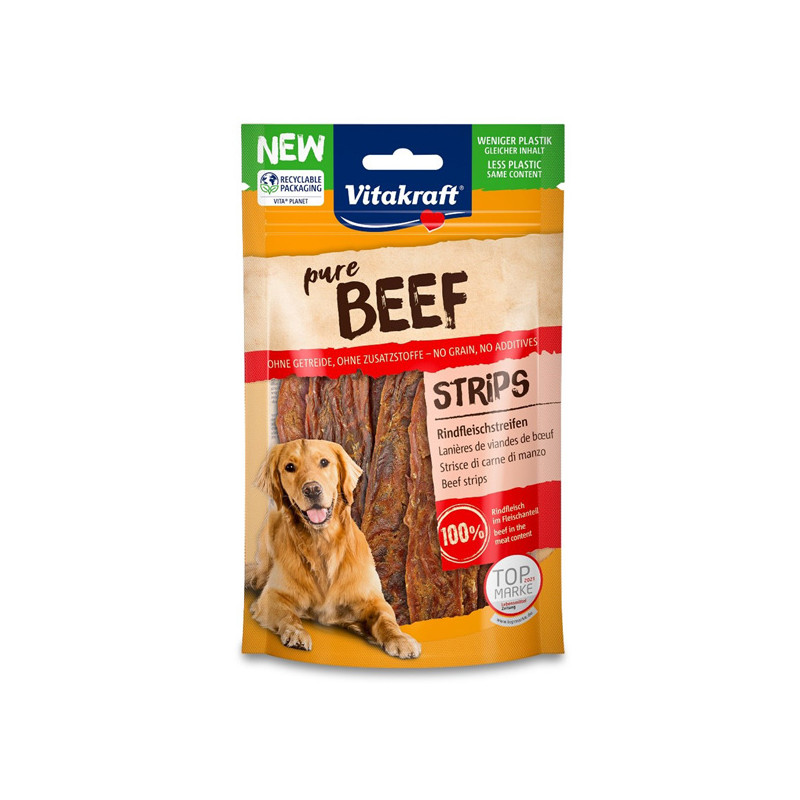Vitakraft - Dog Snack Pure Beef Strisce di Carne di Manzo - 80GR (Cane) Vitakraft - Dog Snack Pure Beef Strisce di Carne di Manzo - 80GR (Cane)