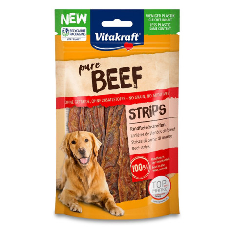 Vitakraft - Dog Snack Pure Beef Strisce di Carne di Manzo - 80GR (Cane) - 