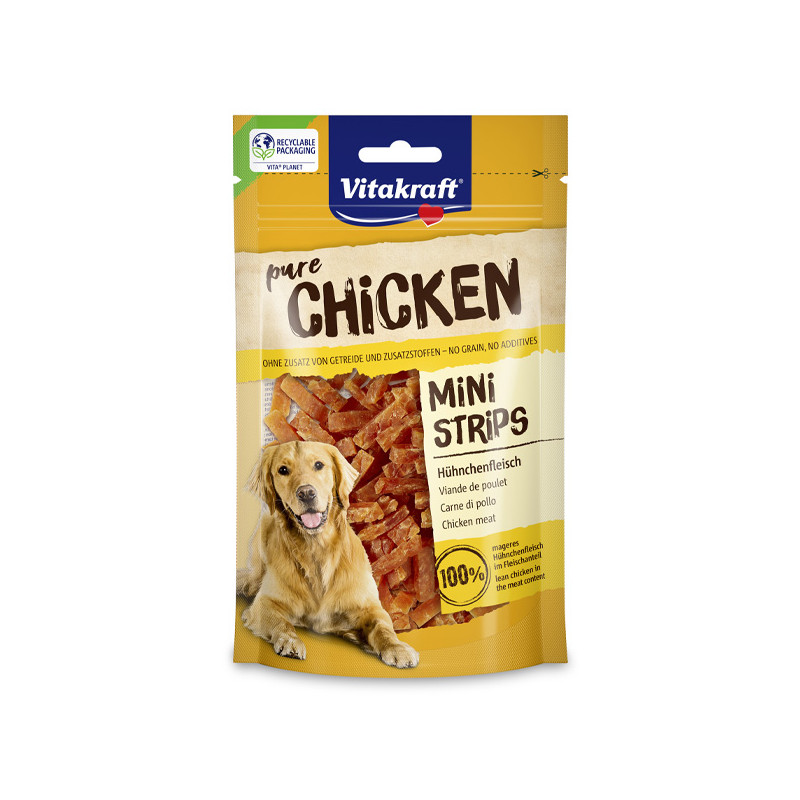 Vitakraft - Snack Dog Pure Chicken Mini Strips - 80GR (Cane) Vitakraft - Snack Dog Pure Chicken Mini Strips - 80GR (Cane)