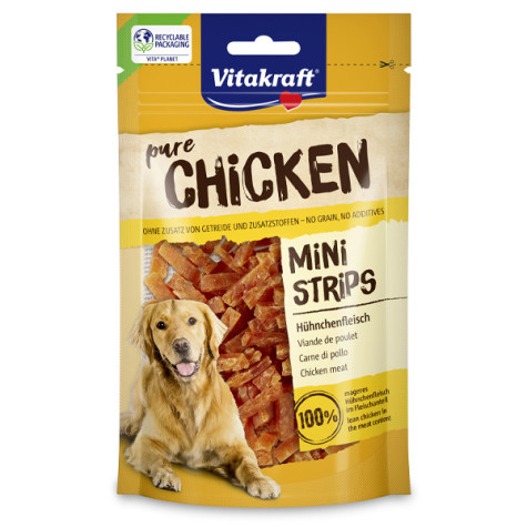 Vitakraft - Snack Dog Pure Chicken Mini Strips - 80GR (Cane) - 
