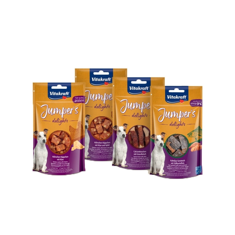 Vitakraft - Jumper’s Delights - 80GR - Bocconcini di Pollo con Formaggio (Cane) Vitakraft - Jumper’s Delights - 80GR - Bocconcini di Pollo con Formaggio (Cane)