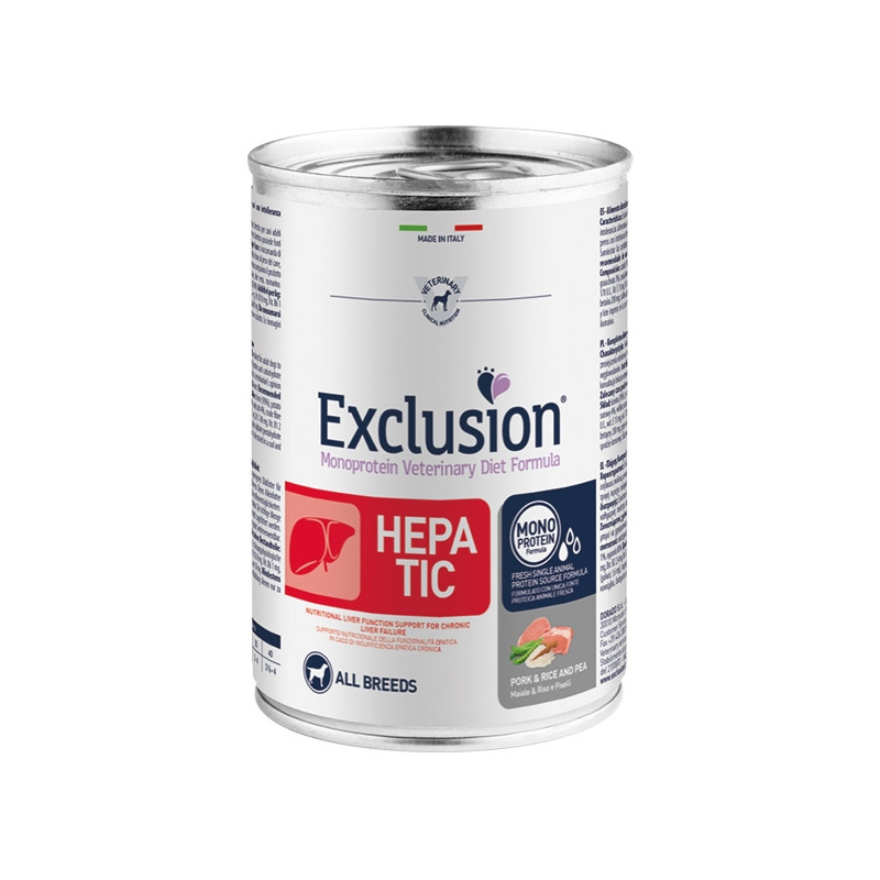 Exclusion - Hepatic Adult Monoproteico Pork&Rice and Pea - All Breeds 200 g (Chien)
