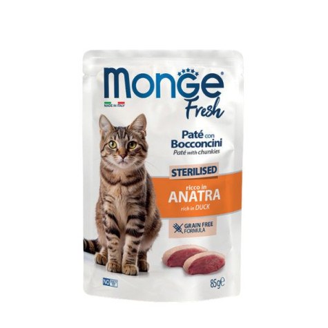 Monge - Patè Fresh Cat Adut Sterilised all'Anatra - 85GR (Gatto) - 