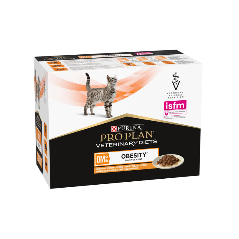 Purina - Pro Plan Veterinary Diets Obesity Management OM St/Ox with Chicken - 10X85GR (Cat) Purina - Pro Plan Veterinary Diets Obesity Management OM St/Ox with Chicken - 10X85GR (Cat)