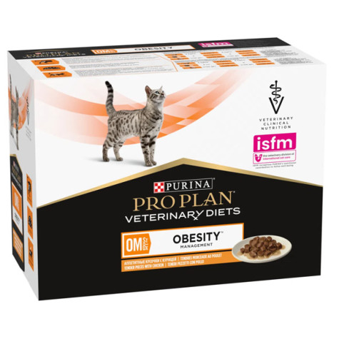 Purina - Pro Plan Veterinary Diets Obesity Management OM St/Ox con Pollo - 10X85GR (Gatto) - 