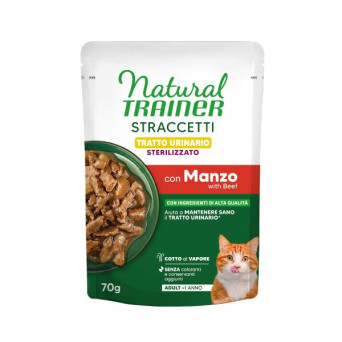 Trainer - Natural Cat Adult Sterilised Straccetti Urinary al Manzo - 70GR (Gatto) - 