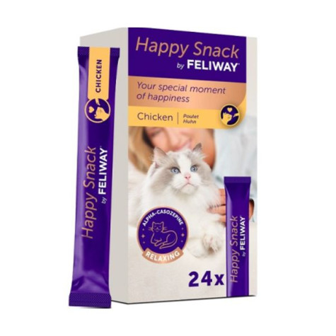 Ceva Salute Animale - Feliway Happy Snack con Pollo per Gatti - 24 Sticks (Gatto) -