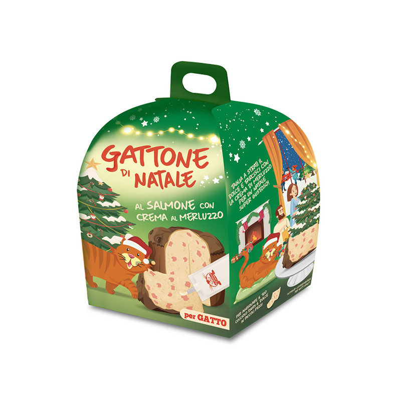 Coltivia - Gattone Di Natale al Salmone con Crema al Merluzzo per Gatti - 72GR (Gatto) Coltivia - Gattone Di Natale al Salmone con Crema al Merluzzo per Gatti - 72GR (Gatto)