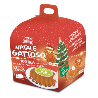Coltivia - Bauletto Natale Gattoso con Tortina al Patè di Manzo e Gioco per Gatti - 1 Box Completo (Gatto) - 
