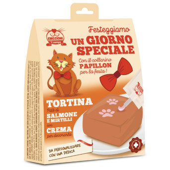 Coltivia - Un Giorno Speciale Kit per il Compleanno del Gatto con Tortina Gusto Salmone - 1 Box Completo (Gatto) - 