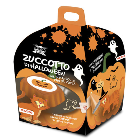 Coltivia - Halloween Zuccotto Kit per Gatto con Patè di Manzo e Cialda di Zucca - 1 Box Completo (Gatto) - 