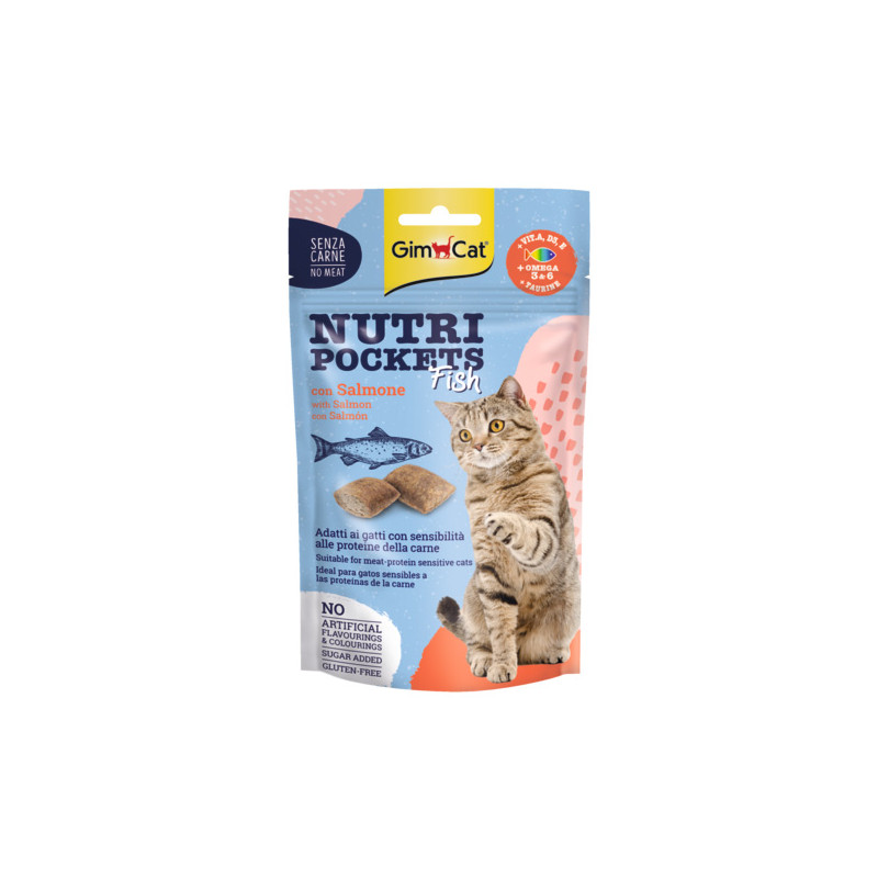 Gimborn Italia - GimCat Nutri Pockets Fish con Salmone - 60GR (Gatto) Gimborn Italia - GimCat Nutri Pockets Fish con Salmone - 60GR (Gatto)