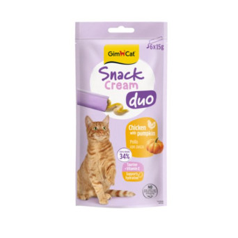Gimborn Italia - Gimcat Snack Cream Duo Pollo con Zucca - 6x15GR (Gatto) - 
