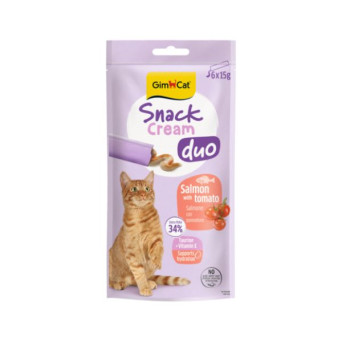 Gimborn Italia - Gimcat Snack Cream Duo Salmone con Pomodoro - 6x15GR (Gatto) - 