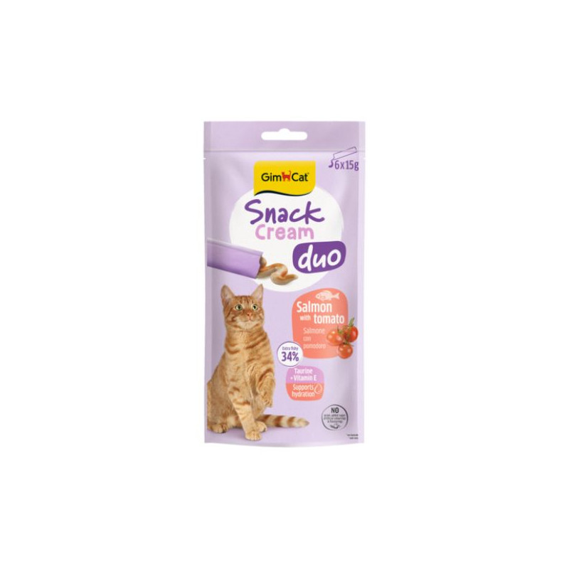 Gimborn Italia - Gimcat Snack Cream Duo Salmone con Pomodoro - 6x15GR (Gatto) Gimborn Italia - Gimcat Snack Cream Duo Salmone con Pomodoro - 6x15GR (Gatto)
