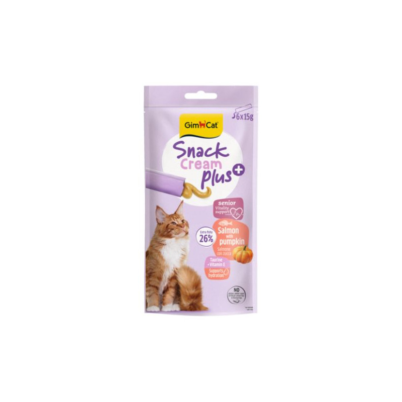 Gimborn Italia - Snack Cream Plus Saumon avec Courge - 6x15 g (Chat)