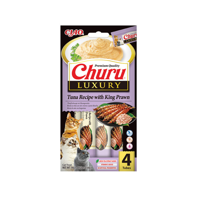 Inaba - Churu Luxury al tonno e gamberoni - 4 Sticks x 14Gr. (Gatto) Inaba - Churu Luxury al tonno e gamberoni - 4 Sticks x 14Gr. (Gatto)