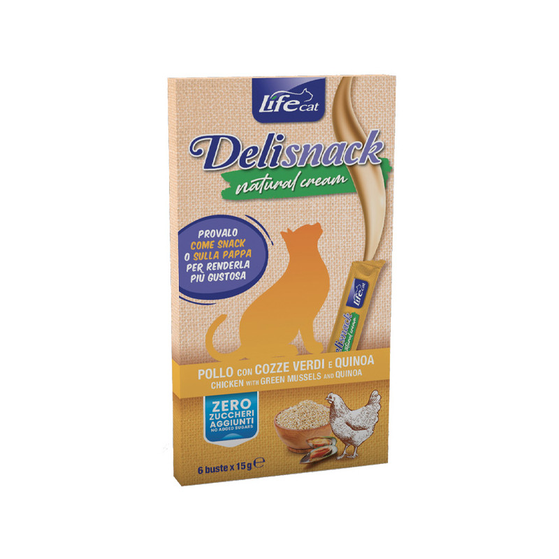Life Pet Care - Life Cat Deli Snack Natural Cream Huhn - 6 Snack (Katze) Life Pet Care - Life Cat Deli Snack Natural Cream Huhn - 6 Snack (Katze)