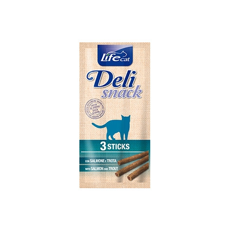 Life Pet Care - Life Cat Deli Snack Salmone e Trota - 3 Stick da 5GR (Gatto) -