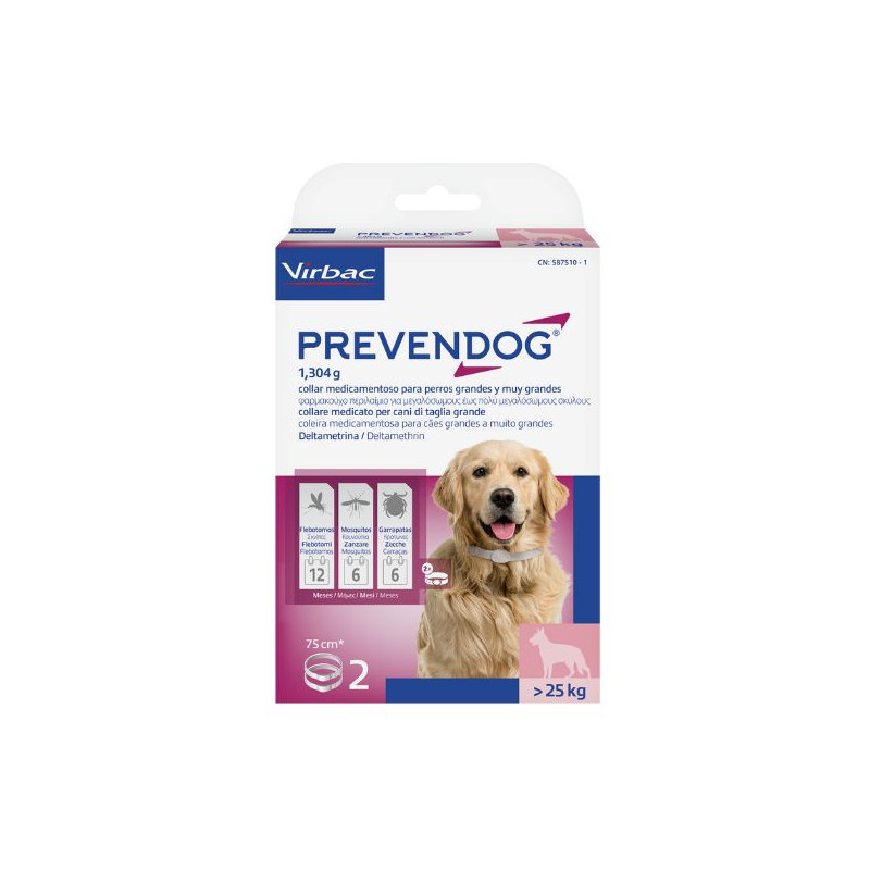 Virbac Prevendog - Collare antiparassitario für Hunde - 75CM Virbac Prevendog - Collare antiparassitario für Hunde - 75CM