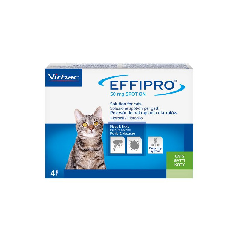 Virbac Effipro - Antiparasitic spot on for cats - 4 pipette Virbac Effipro - Antiparasitic spot on for cats - 4 pipette