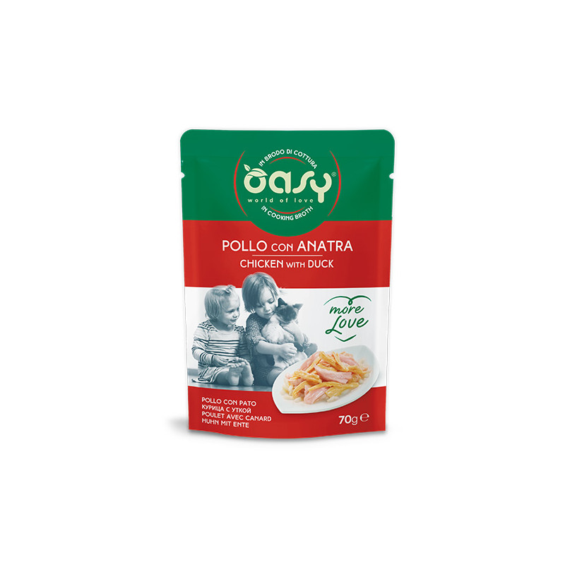 OASY More Love Poulet con Canard in Brodo di Cottura - 70GR OASY More Love Poulet con Canard in Brodo di Cottura - 70GR