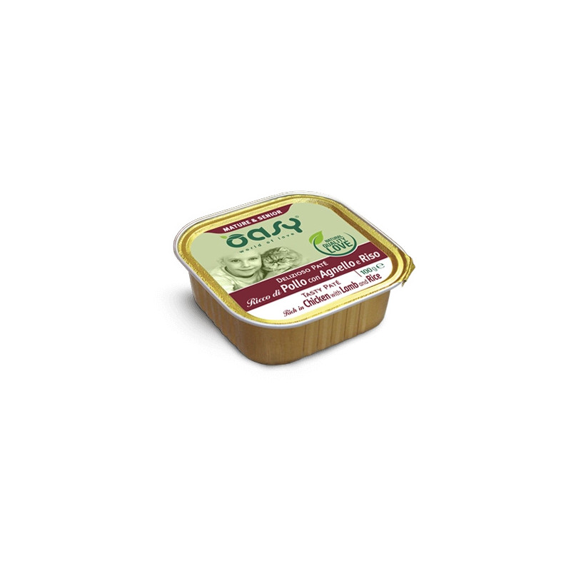 OASY Delizioso Pâté Ricco di Poulet con Agneau e Riso Mature & Senior - 100GR