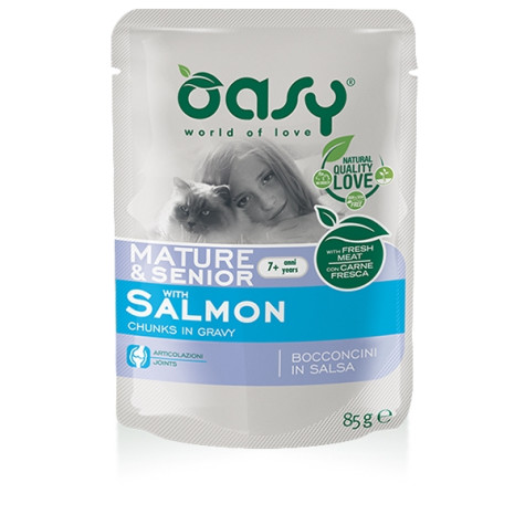 OASY Bouchées in Salsa Mature & Senior con Saumon - 85GR - 