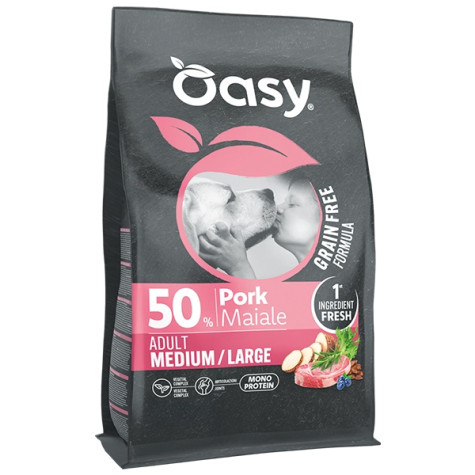 OASY Grain Free Formula Dog Adult Medium & Large con Porc - 10KG - 