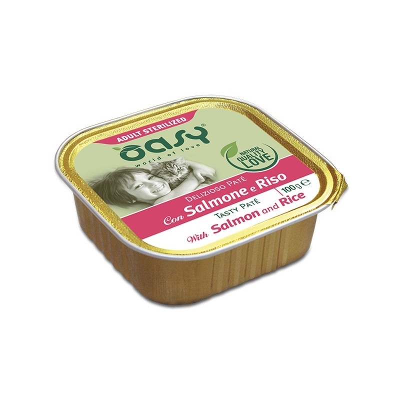 OASY Delizioso Paté con Saumon e Riso Sterilized - 100GR OASY Delizioso Paté con Saumon e Riso Sterilized - 100GR