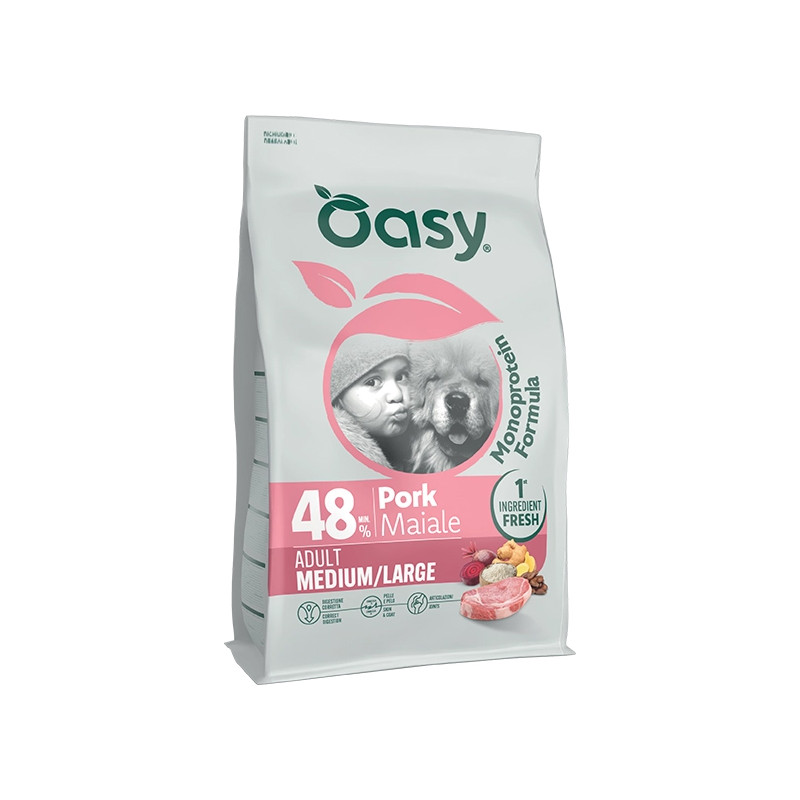 OASY Monoprotein Formula Dog Adult Medium Large Maiale - 10KG OASY Monoprotein Formula Dog Adult Medium Large Maiale - 10KG