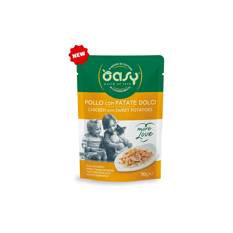OASY More Love Poulet con Patate Dolci in Brodo di Cottura - 70GR OASY More Love Poulet con Patate Dolci in Brodo di Cottura - 70GR