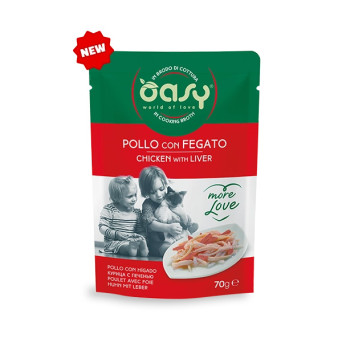 OASY More Love Poulet con Fegato in Brodo di Cottura - 70GR -