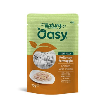 OASY Cat Adult Natury Chicken Con Formaggio Soft Jelly - 70GR - 