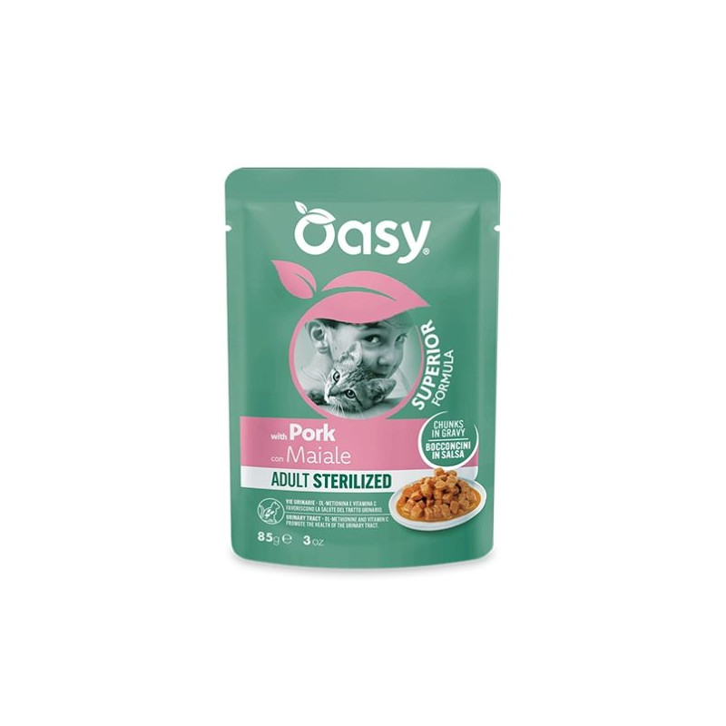 OASY Bouchées in Salsa Cat Sterilized con Porc - 85GR OASY Bouchées in Salsa Cat Sterilized con Porc - 85GR