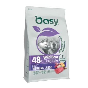 OASY Monoprotein Formula Dog Adult Medium&Large al cinghiale - 10KG - 