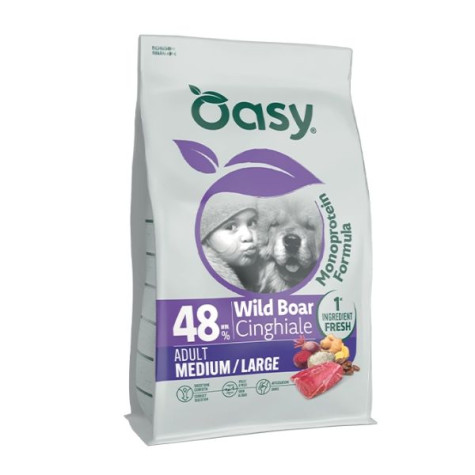 OASY Monoprotein Formula Dog Adult Medium&Large al cinghiale - 10KG - 