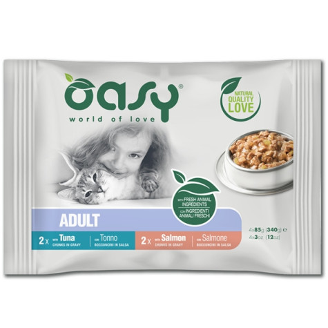 OASY Bocconcini in Salsa Adult Multipack Selezione di Pesce - da 85 Gr. - 