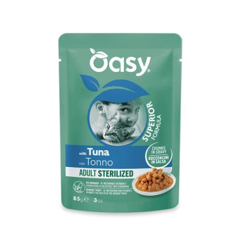 OASY Bouchées in salsa Cat Adult Sterilised con Thon - 85GR - 