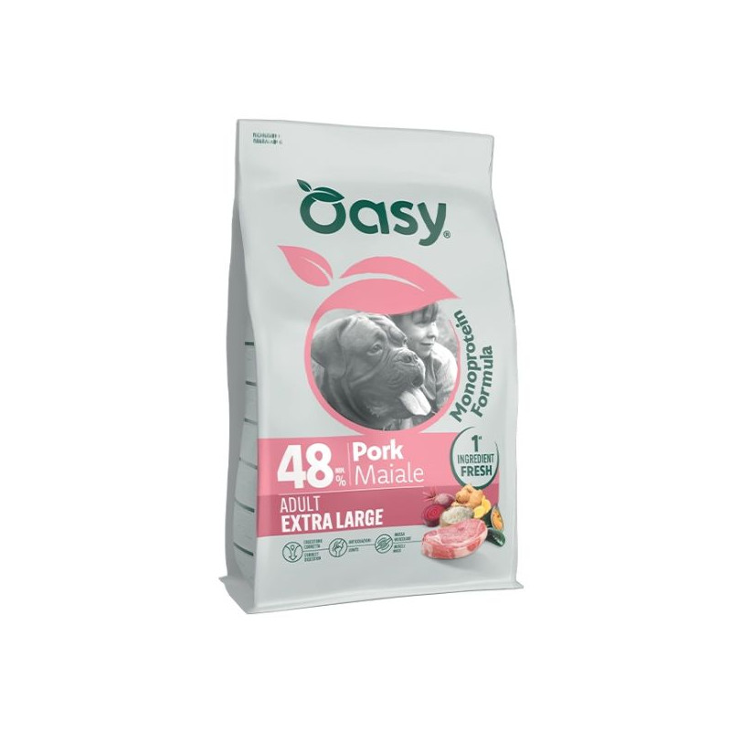 OASY Monoprotein Formula Dog Adult Extra Large con Maiale - 10KG OASY Monoprotein Formula Dog Adult Extra Large con Maiale - 10KG