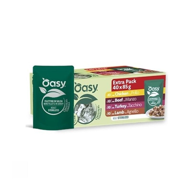 OASY Cat Sterilised con carne Multipack - 40x85GR OASY Cat Sterilised con carne Multipack - 40x85GR
