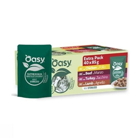 OASY Cat Sterilised con carne Multipack - 40x85GR - 