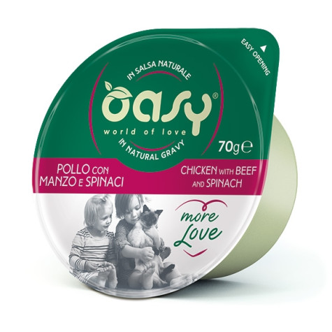 OASY More Love Poulet con Bœuf e Spinaci - 70GR -