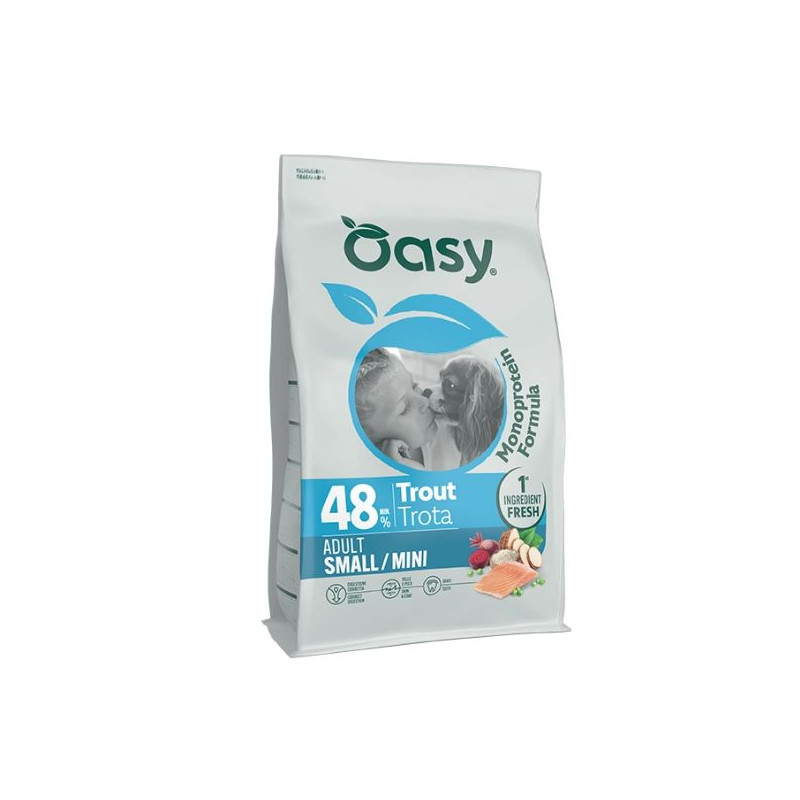 OASY Monoprotein Formula Dog Adult small&mini con trota - 2KG OASY Monoprotein Formula Dog Adult small&mini con trota - 2KG