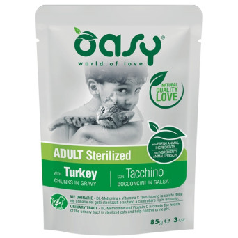 OASY Bouchées in Salsa Adult Sterilized con Dinde - 85GR - 